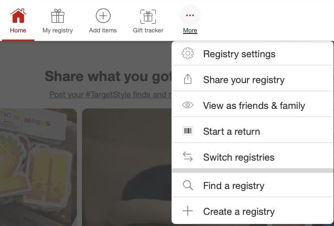 steps to create a Target Teacher Wish List Registry